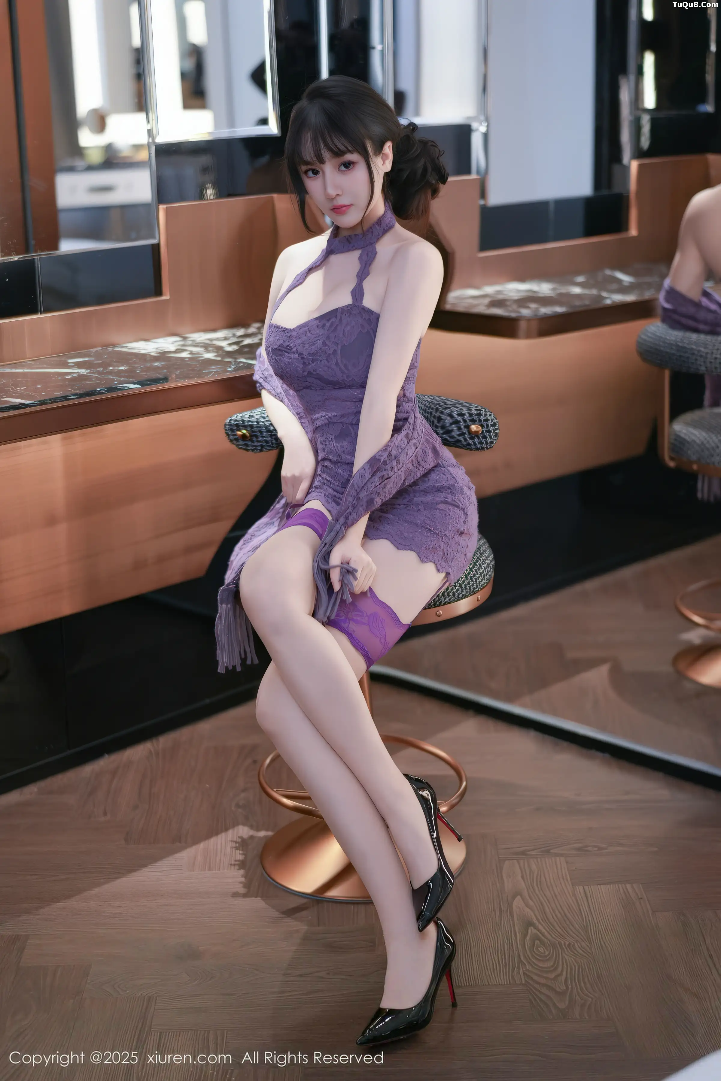 沈南汐RuRu性感紫色连衣短裙配紫丝吊袜秀凹凸身材绝美写真72P 8