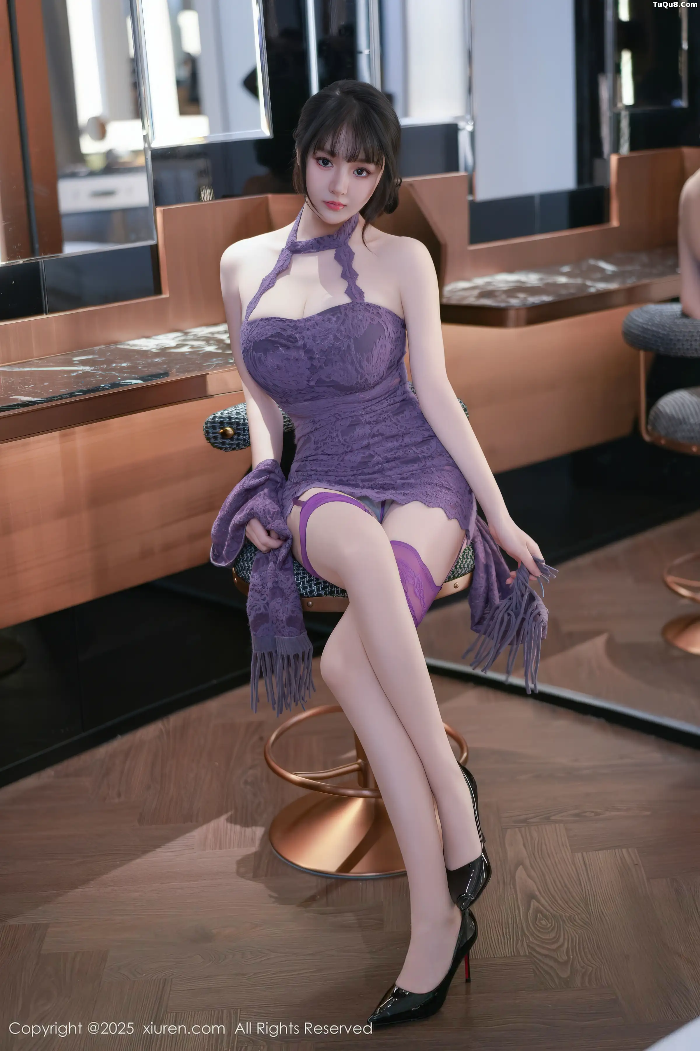 沈南汐RuRu性感紫色连衣短裙配紫丝吊袜秀凹凸身材绝美写真72P 9