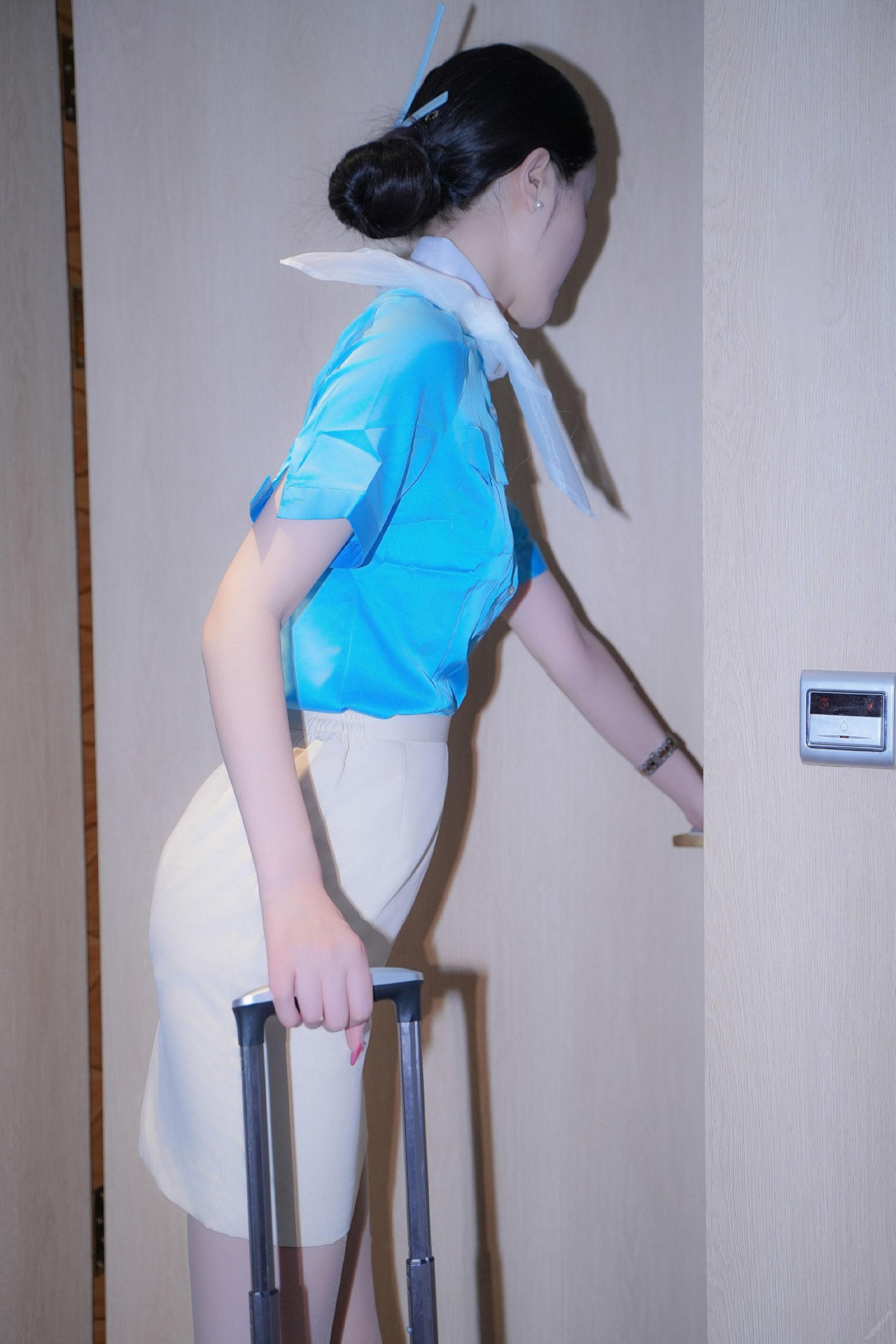 秀人付费 晚苏susu 诱人私拍福利 蓝衣空姐制服118P 2