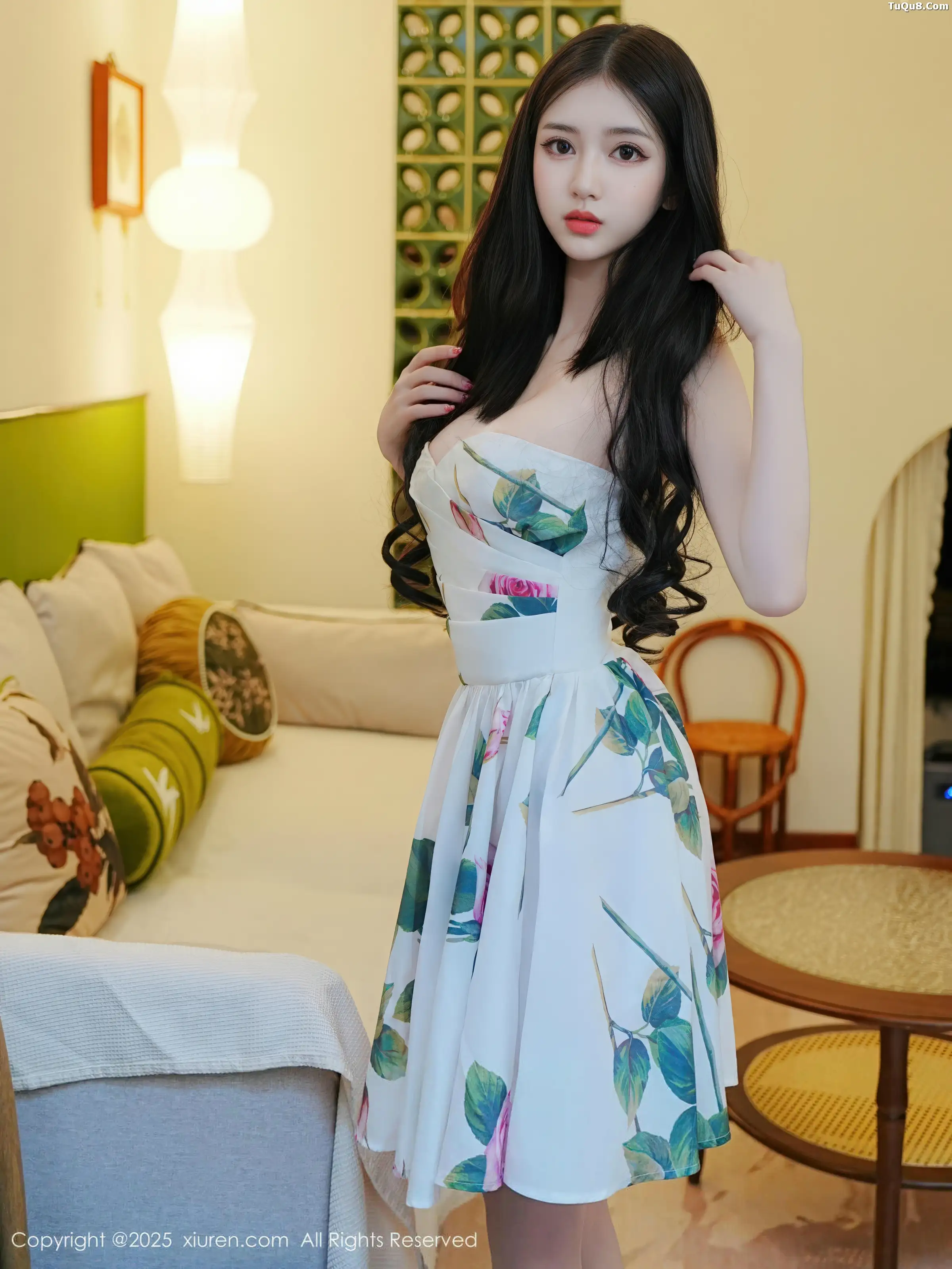 Bai Xiaodie Sexy Light-Colored One-Piece Mini Skirt with Ultra-Thin Sheer Fabric Showing Perfect Curves Charming Beautiful Photoshoot 72P 7