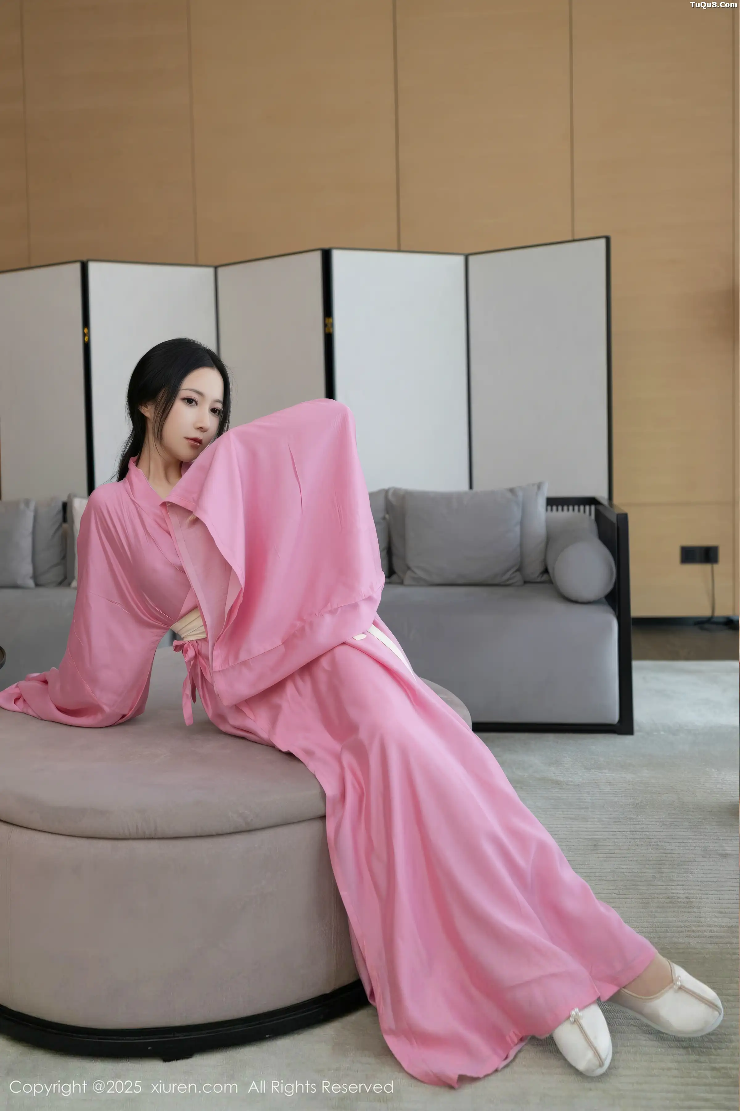Caviar Fish Sexy Pink Moon Shadow Gauze Paired with Ultra-thin Sheer Material Show Off Graceful Figure Beautiful Photo Set 82P 2