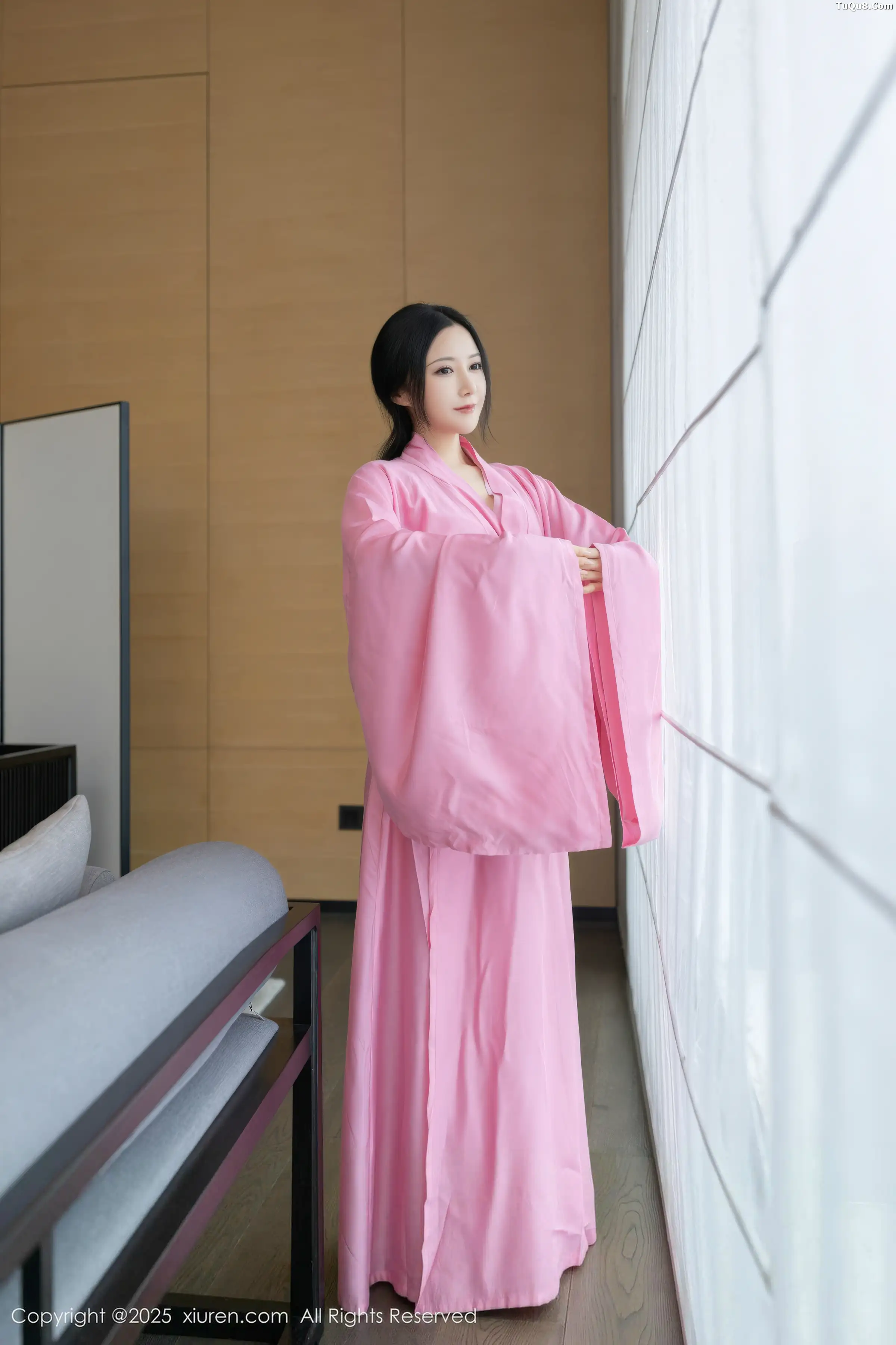 Caviar Fish Sexy Pink Moon Shadow Gauze Paired with Ultra-thin Sheer Material Show Off Graceful Figure Beautiful Photo Set 82P 5