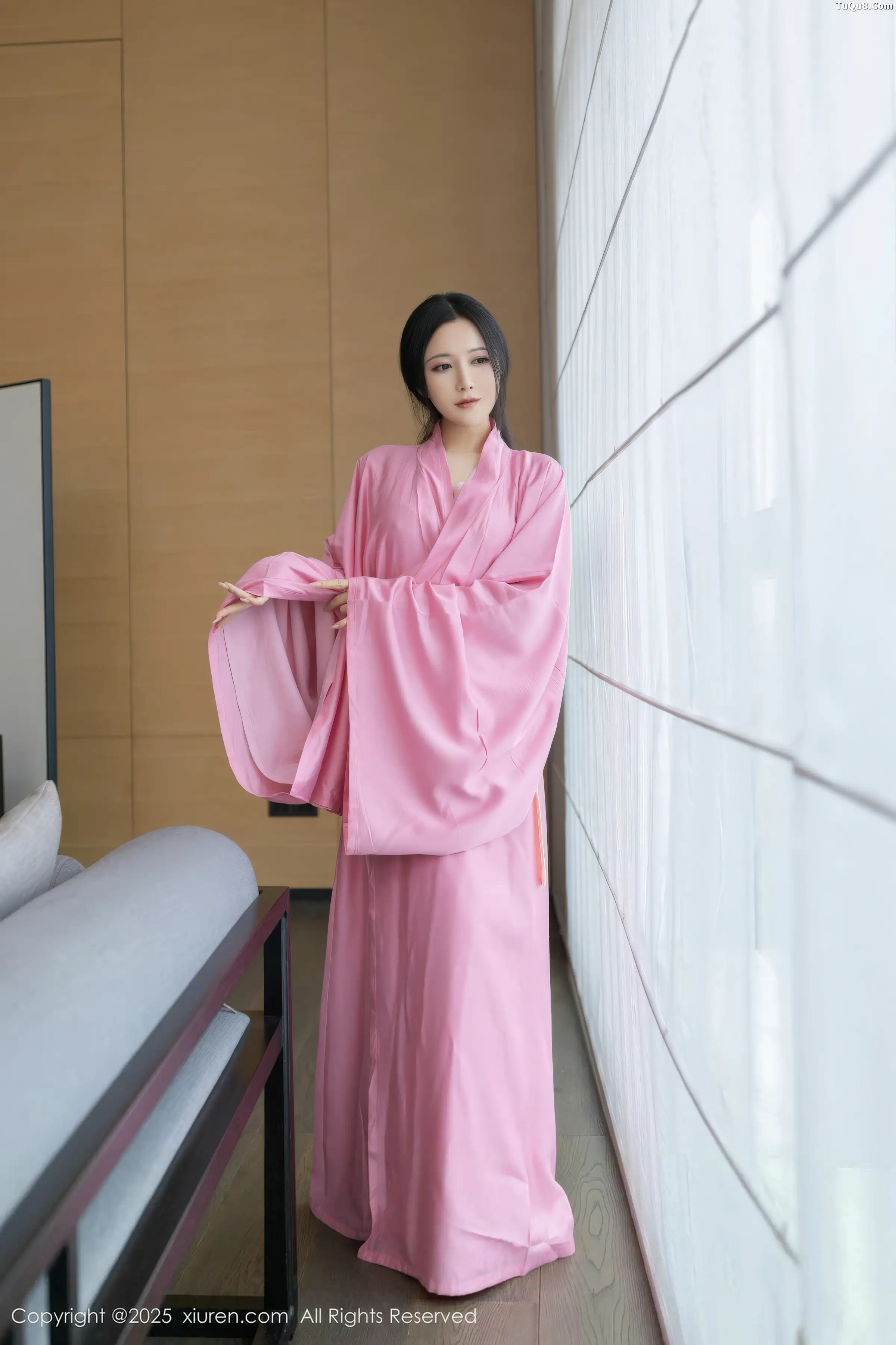 Caviar Fish Sexy Pink Moon Shadow Gauze Paired with Ultra-thin Sheer Material Show Off Graceful Figure Beautiful Photo Set 82P 6