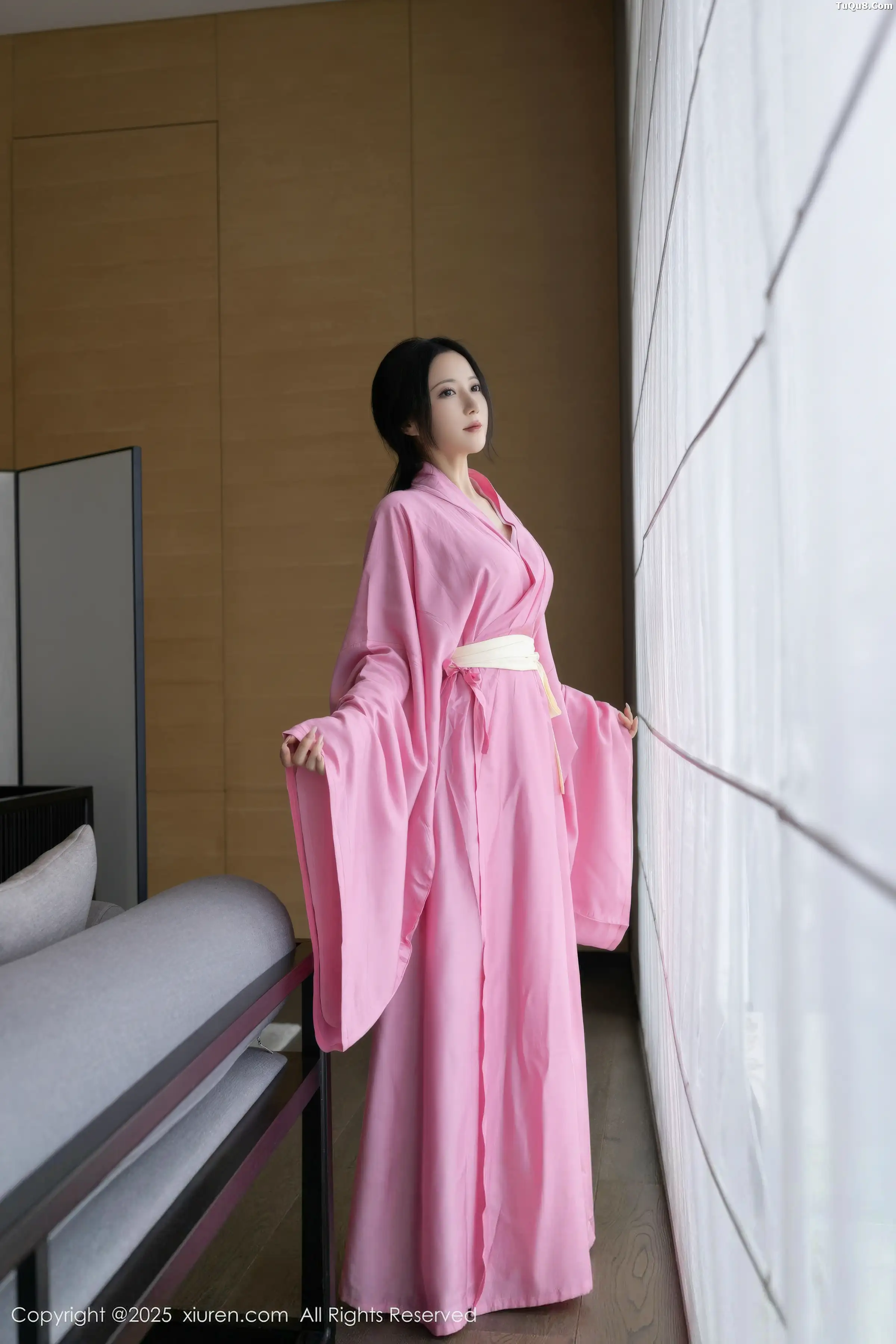 Caviar Fish Sexy Pink Moon Shadow Gauze Paired with Ultra-thin Sheer Material Show Off Graceful Figure Beautiful Photo Set 82P 8