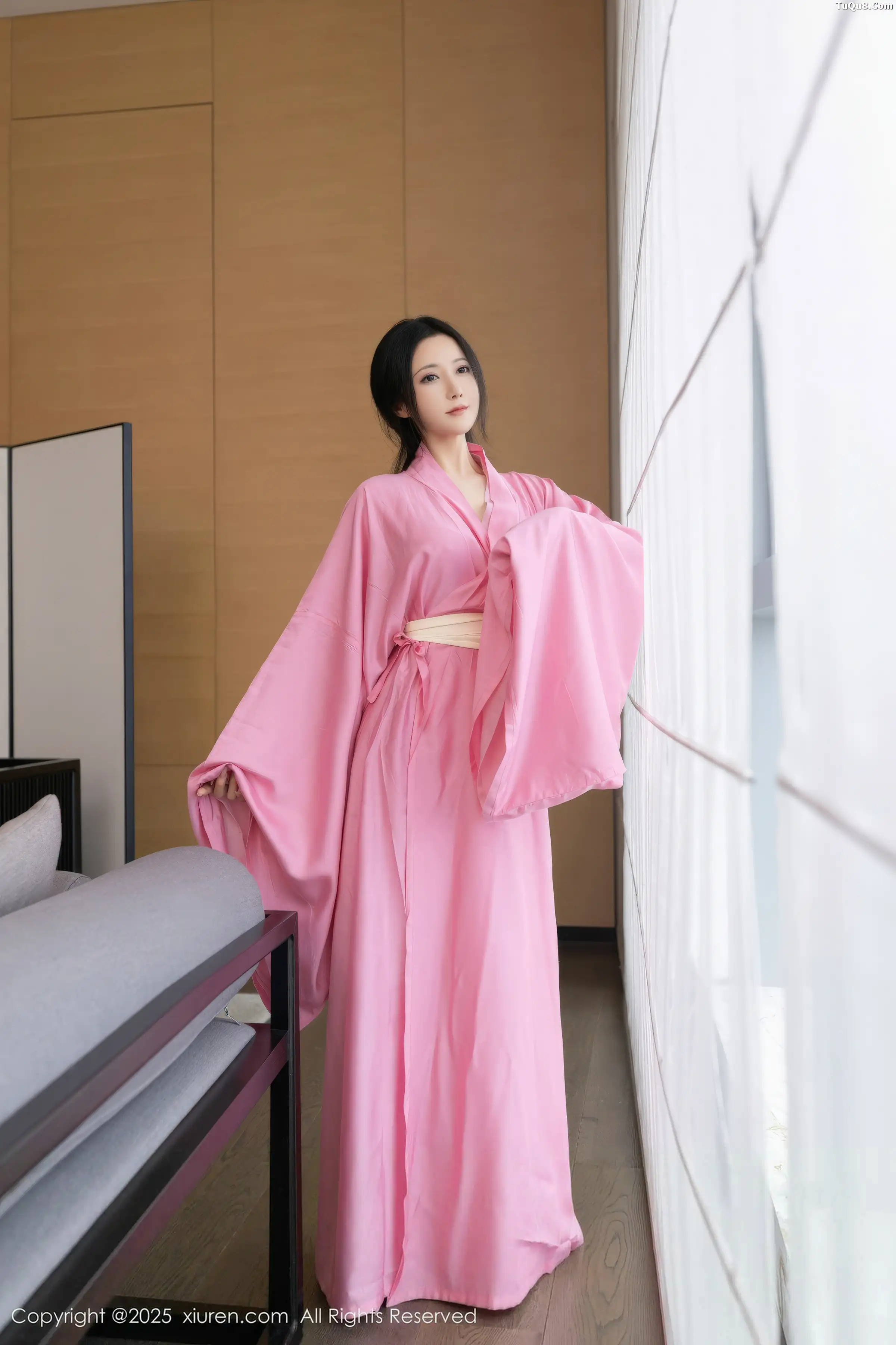 Caviar Fish Sexy Pink Moon Shadow Gauze Paired with Ultra-thin Sheer Material Show Off Graceful Figure Beautiful Photo Set 82P 9
