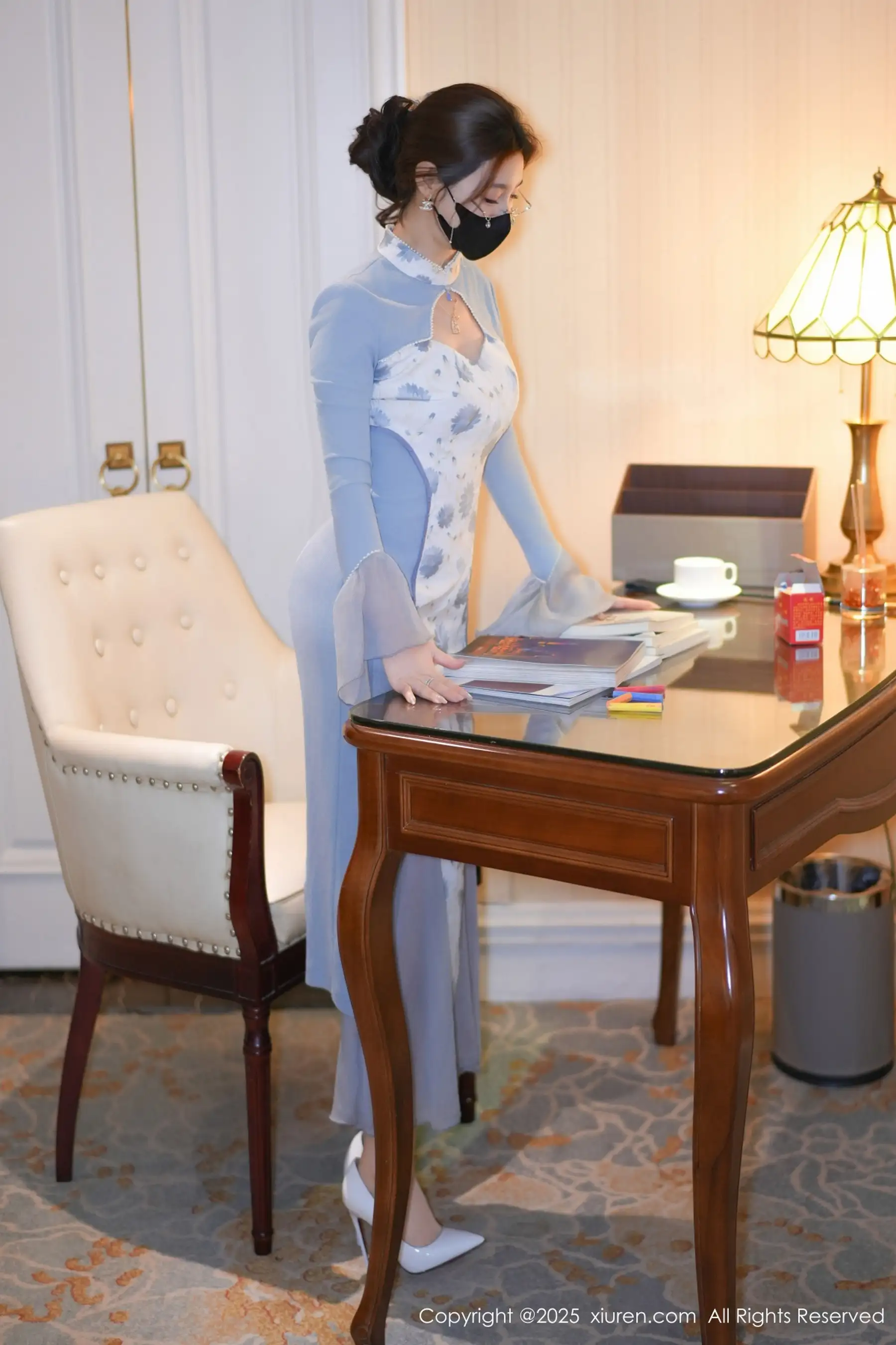 Twins-Táo Táo sexy blue dress revealing white underwear showing graceful figure absolutely beautiful photos 80P 4