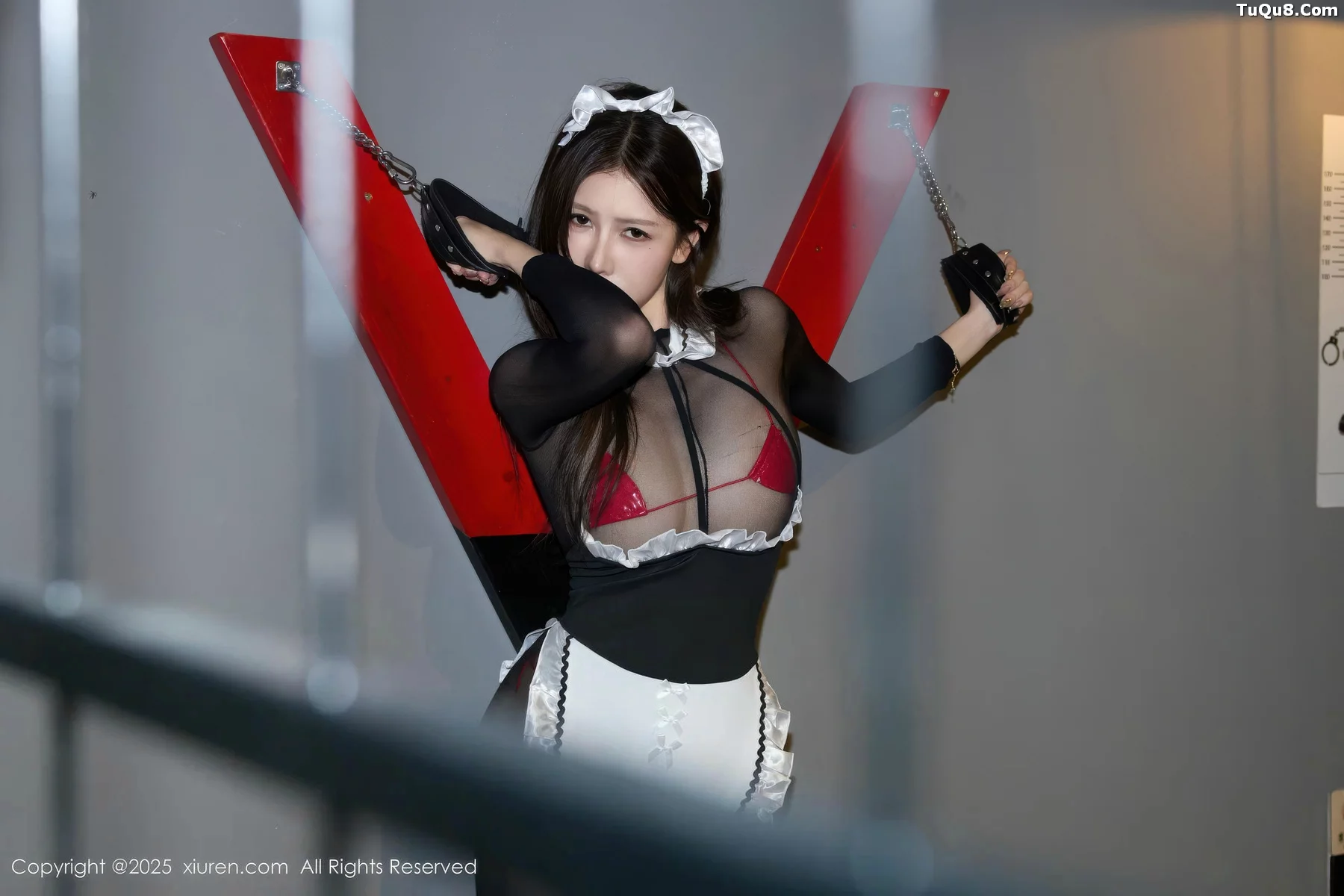 Yin Tiantian sunny sexy maid outfit revealing black tights showing off hot body absolutely beautiful photo set 60P 7