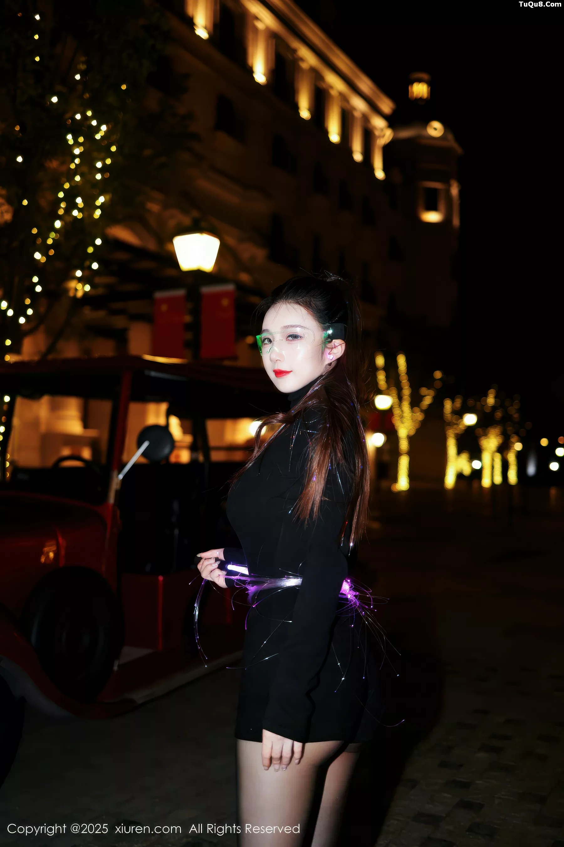 Little plump kitty sexy black one-piece mini skirt with ultra-thin black stockings, showcasing a beautiful figure photo set 73P 2