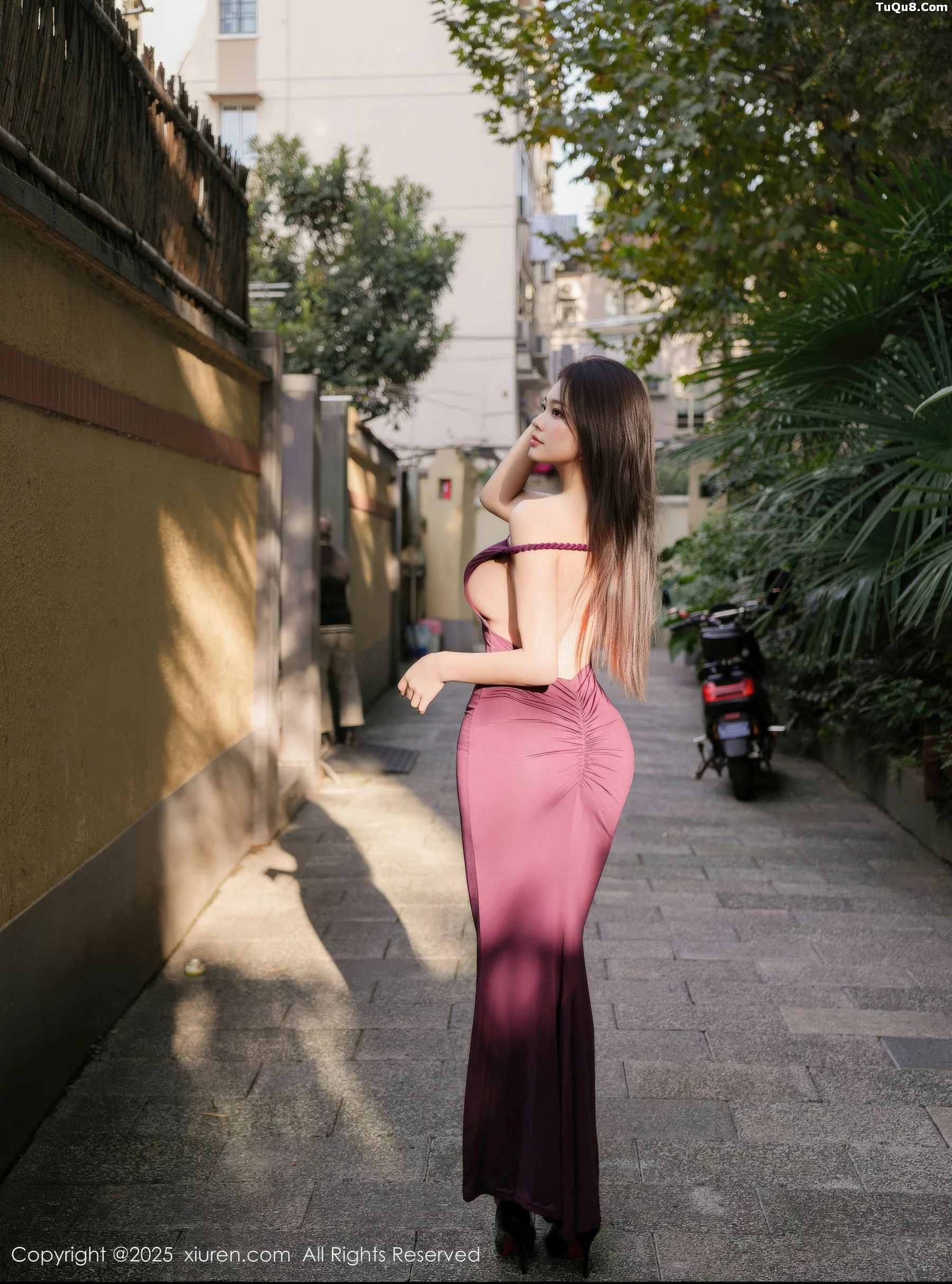 Yuanbao性感紫色连衣裙露黑色情趣内衣秀丰满身材写真76P 2