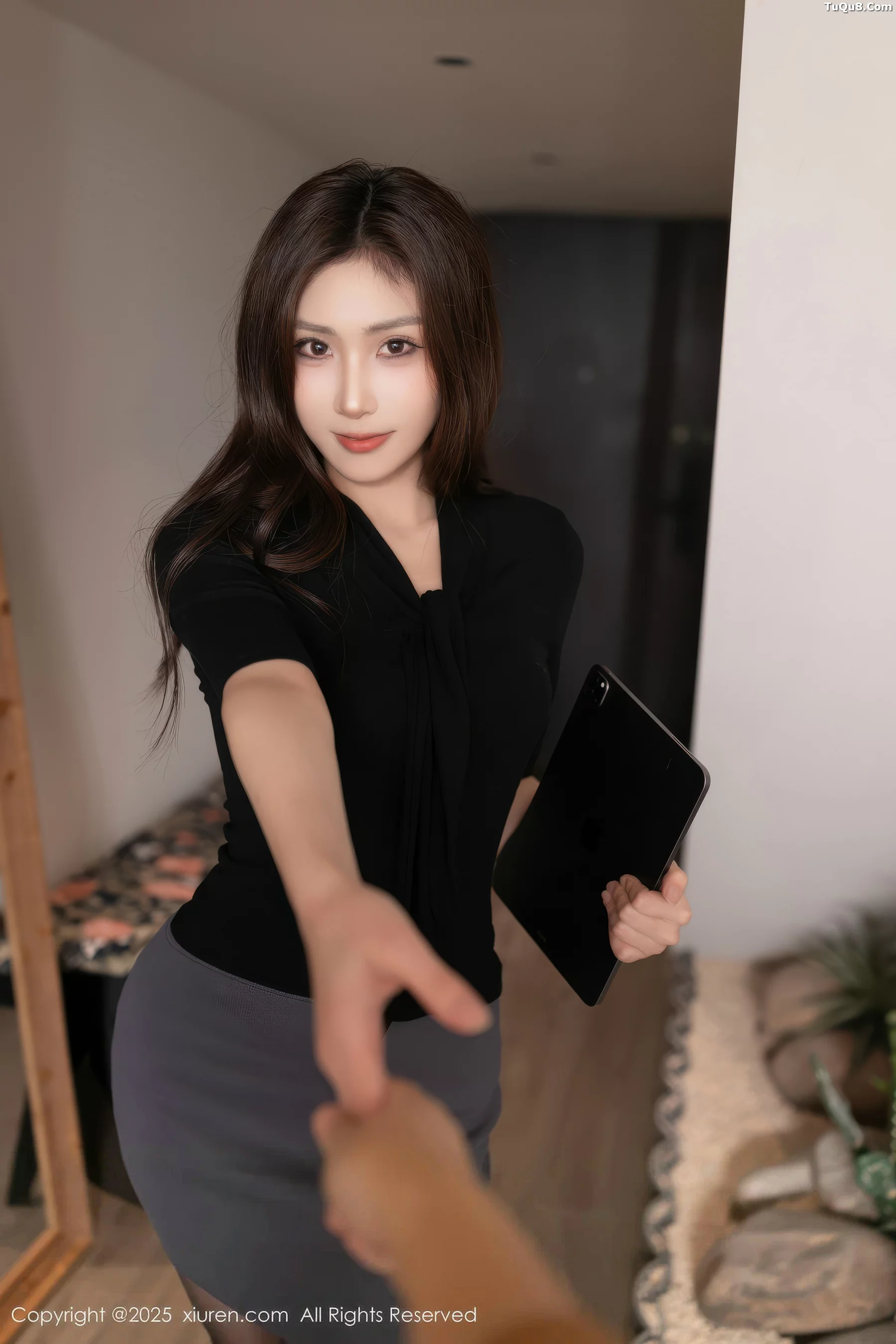 Liú Tíngtíng sexy black OL outfit revealing black lingerie paired with ultra-thin black stockings ultimate seductive photoshoot 77P 5