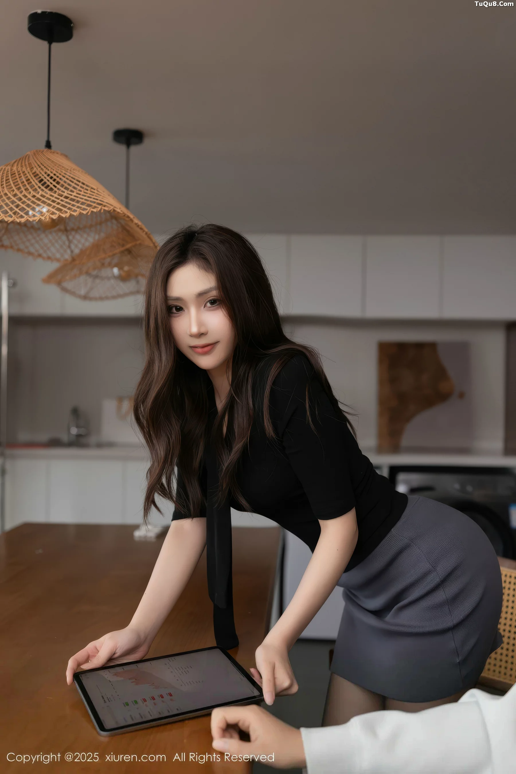 Liú Tíngtíng sexy black OL outfit revealing black lingerie paired with ultra-thin black stockings ultimate seductive photoshoot 77P 9
