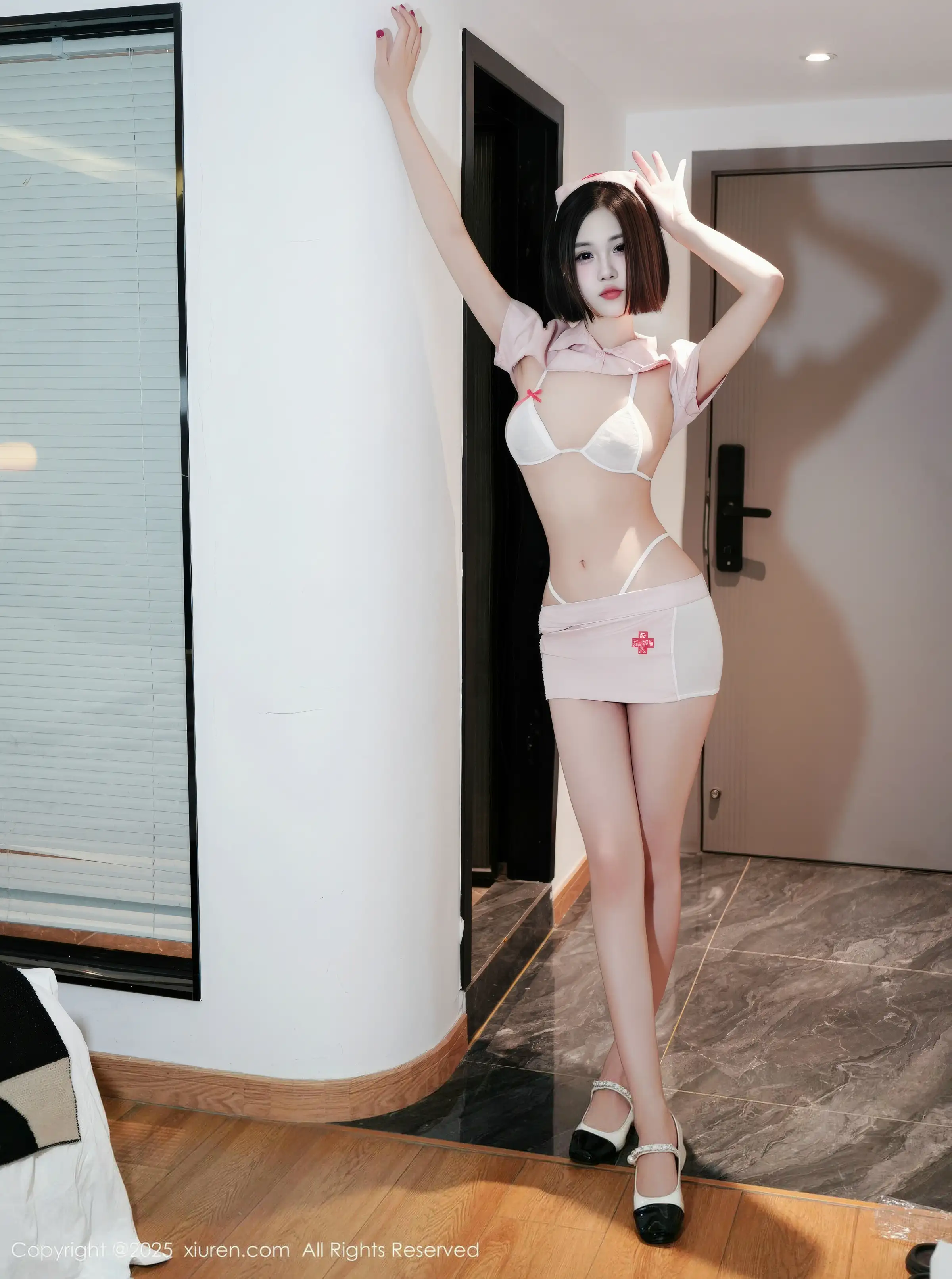 奶芙酱-EVA性感粉色护士制服露白色内衣秀完美身材绝美写真60P 3