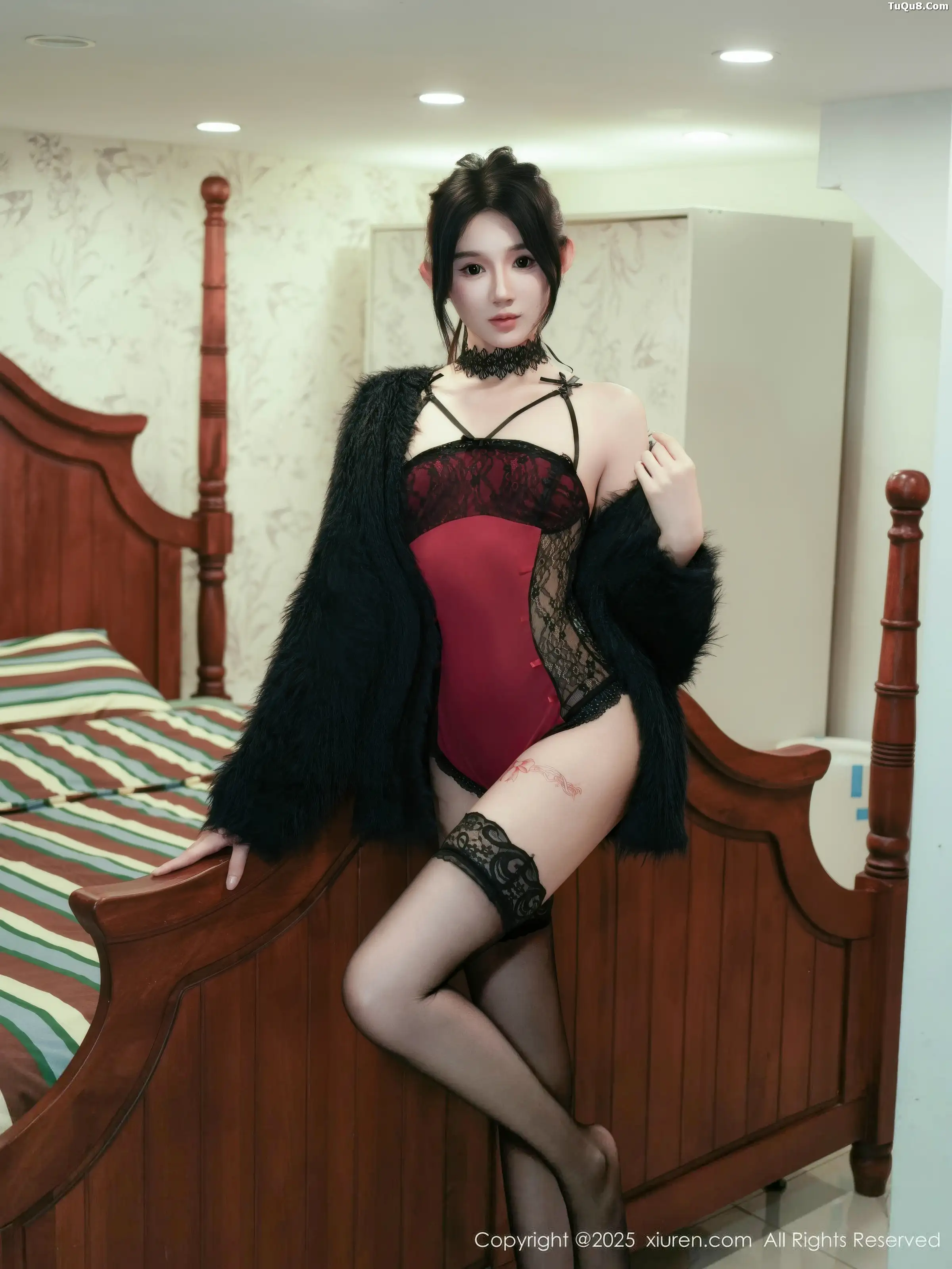 桃子姐姐性感红色吊带配黑色丝袜秀高挑曼妙身材绝美写真85P 4